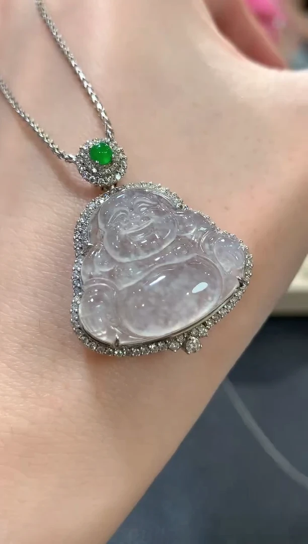 吊坠(不含链)18K金镶嵌翡翠a69