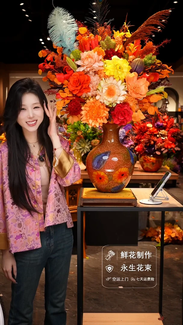 手工艺品琉璃手工花器花束空运包邮送货上门-以图片为准