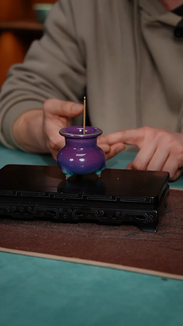 【闪购商品】20-10三足罗汉炉（天青玫瑰紫）