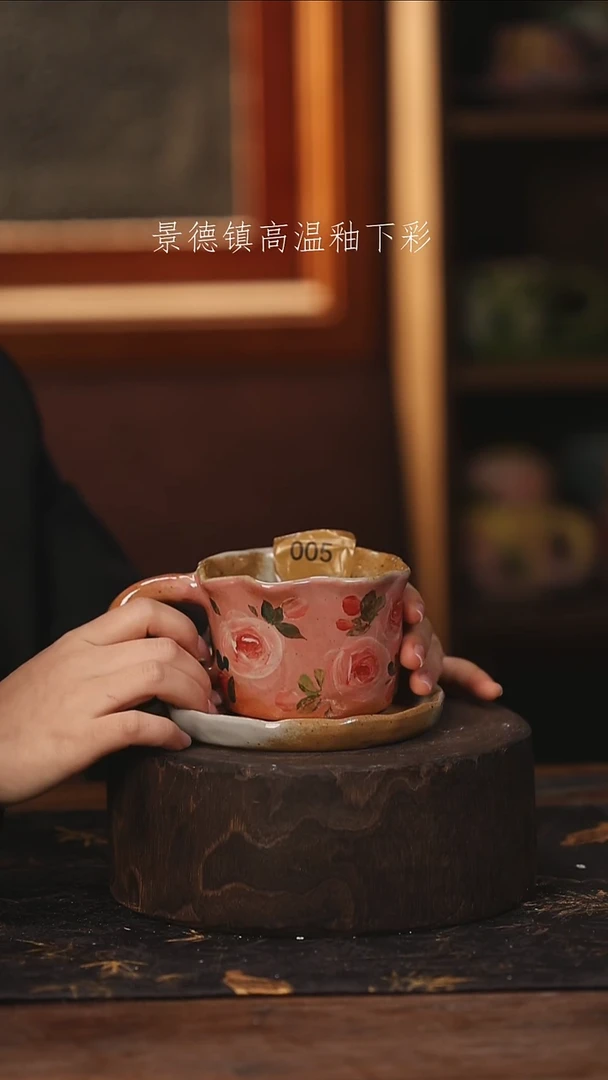 陶瓷景德镇高温釉下手绘陶瓷@L005@