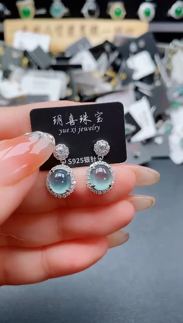 银S925镶嵌戒指翡翠1