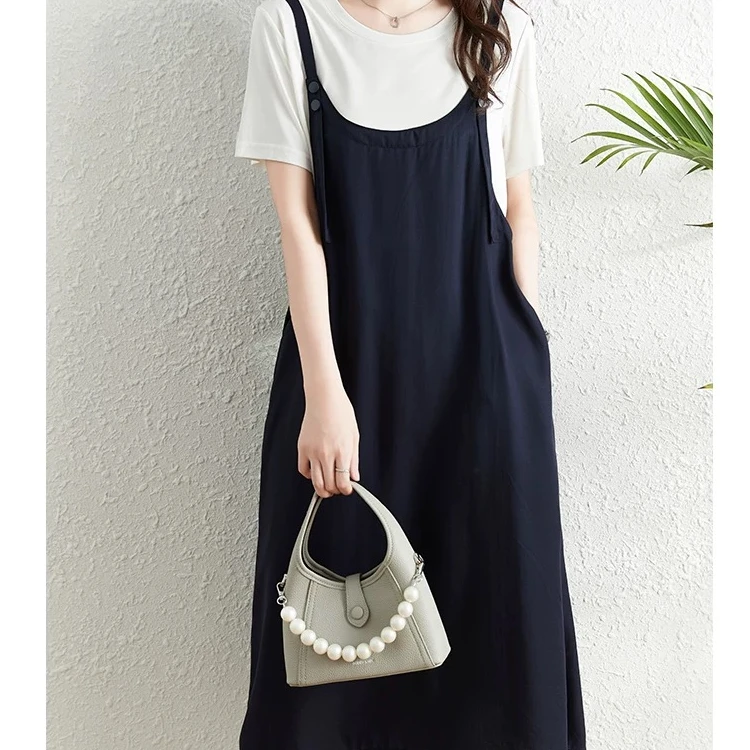 大码孕妇2025新款背带裙夏假两件时尚气质连衣裙64212