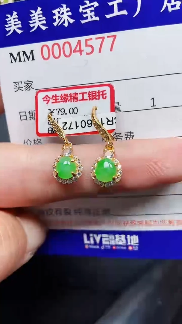 颈饰银S925镶嵌翡翠4577