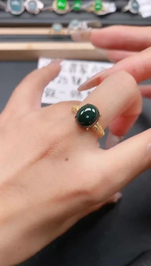银S925镶嵌戒指翡翠111