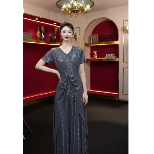 YINGHOU【静静】轻奢夏季气质短袖复古时尚显瘦设计师套装31517