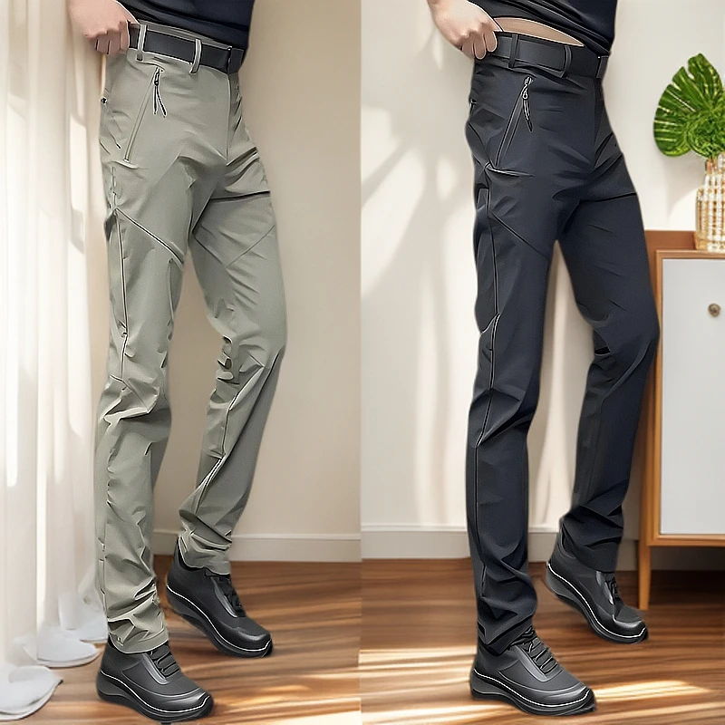 帅气户外防风机能工装冲锋裤子中年男士休闲裤秋冬男式直筒裤男