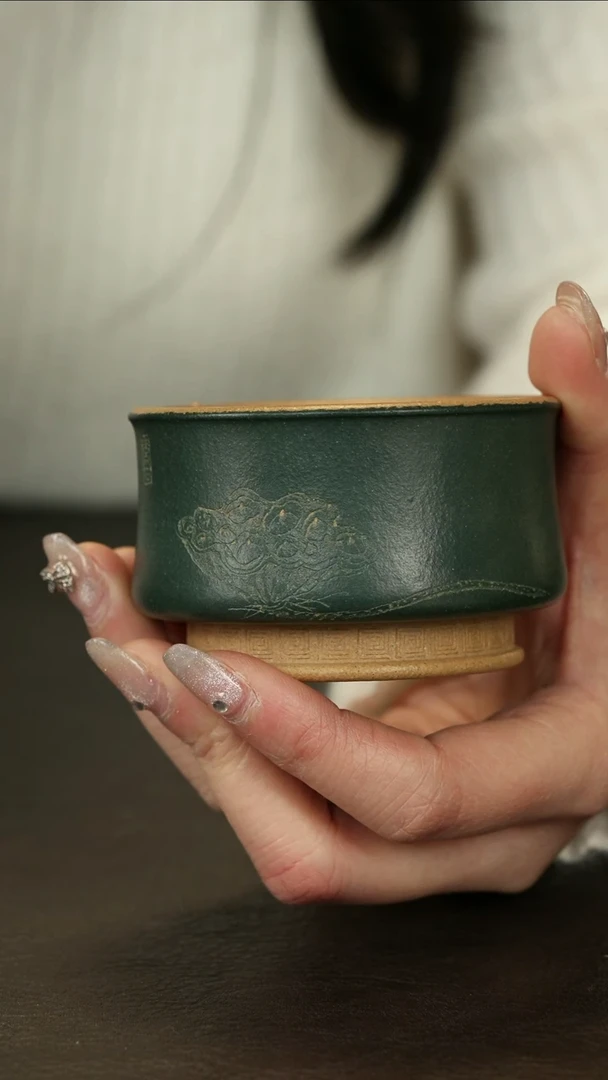 【闪购商品】紫砂茶杯直播福利李建军段泥粉墨绿泥品茗杯