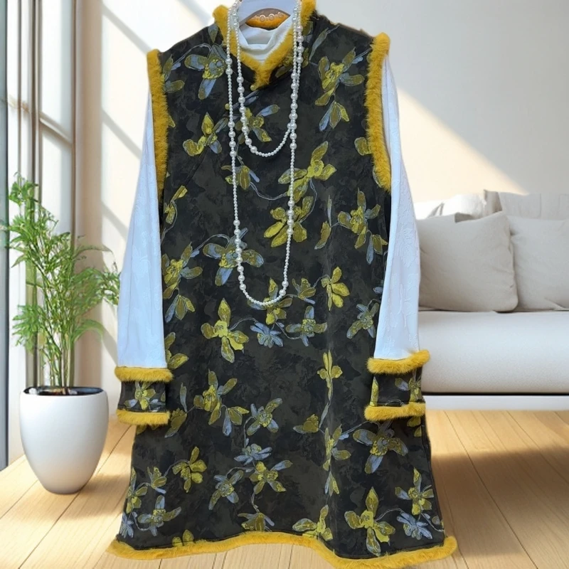 网红马夹上衣时尚套装复古民族风时尚中国风中式设计感两件套