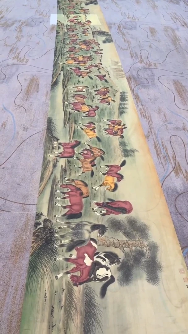 【闪购商品】国画2.8-黄春香-百马图丝绢106