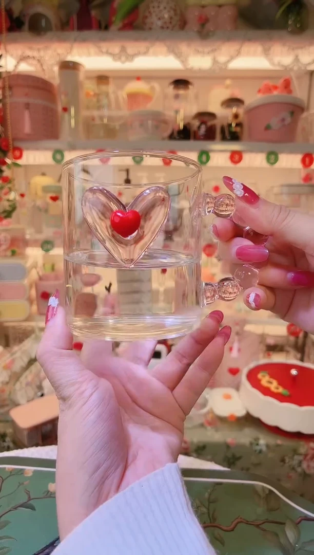 粉色爱心水杯——手工制作品质好！