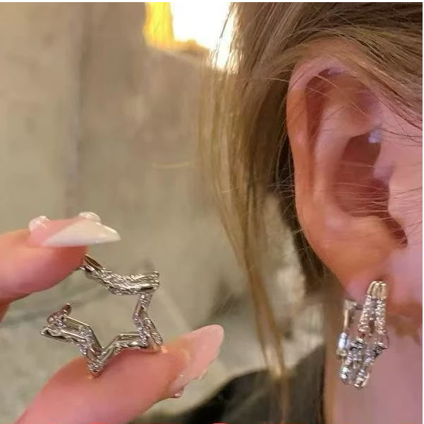 铜合金耳饰 千金风设计女耳钉耳饰百搭耳挂气质个性N3735A1