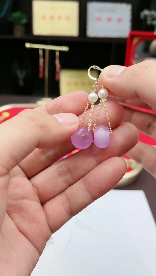 【闪购商品】玛瑙/玉髓耳钉银S925镶嵌715000