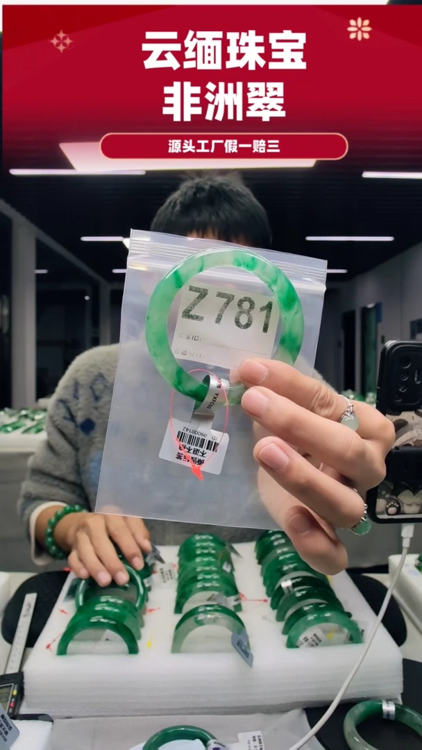 未镶嵌手镯石英质玉（非洲翠）58圈口Z781