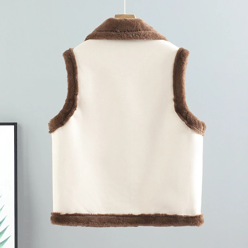 百分百皮毛一体马甲女士外穿加绒毛绒加厚保暖羊羔绒毛马甲