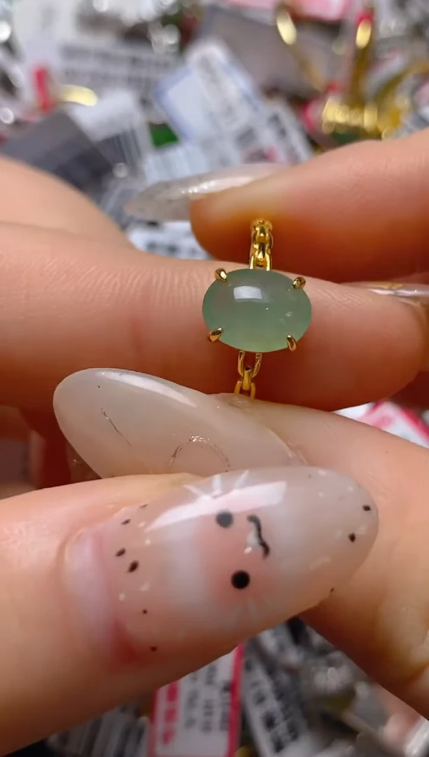 银S925镶嵌戒指翡翠百内无证书