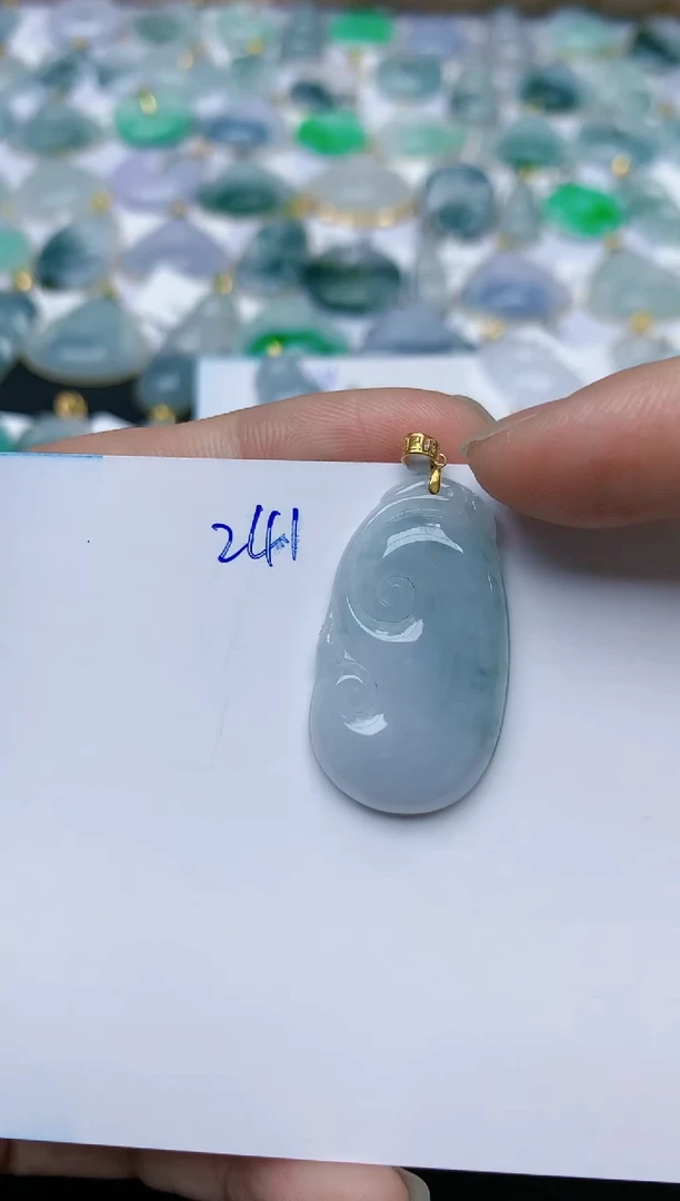 【闪购商品】翡翠颈饰18K金镶嵌天然翡翠A货    241