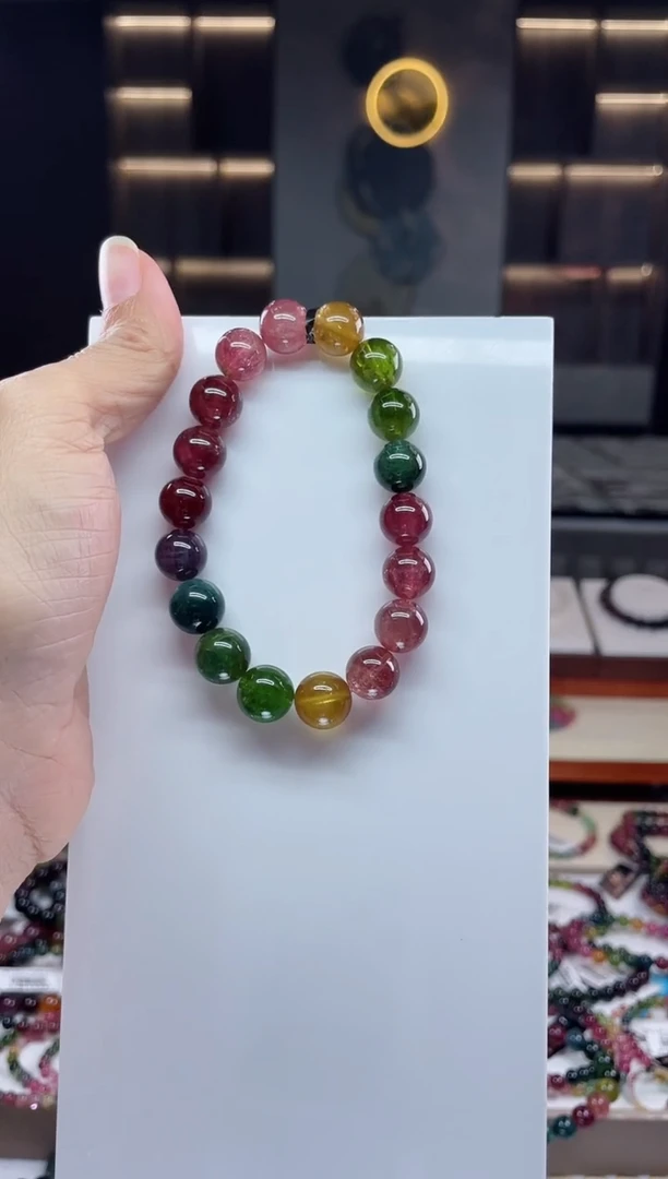 未镶嵌单圈手串碧玺（多样性发一条）Q