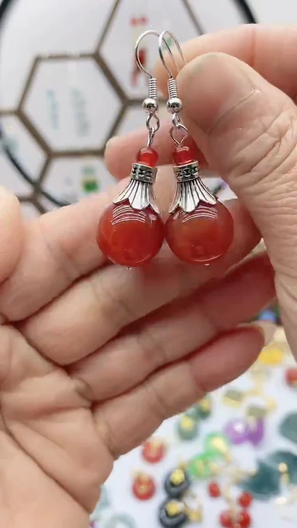 未镶嵌南红玛瑙耳饰177