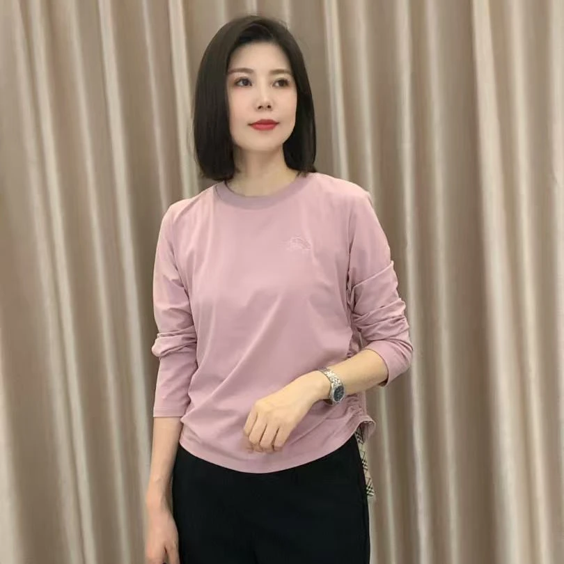 JY25秋季T恤长袖街头风刺绣抽圆领套头抽绳款