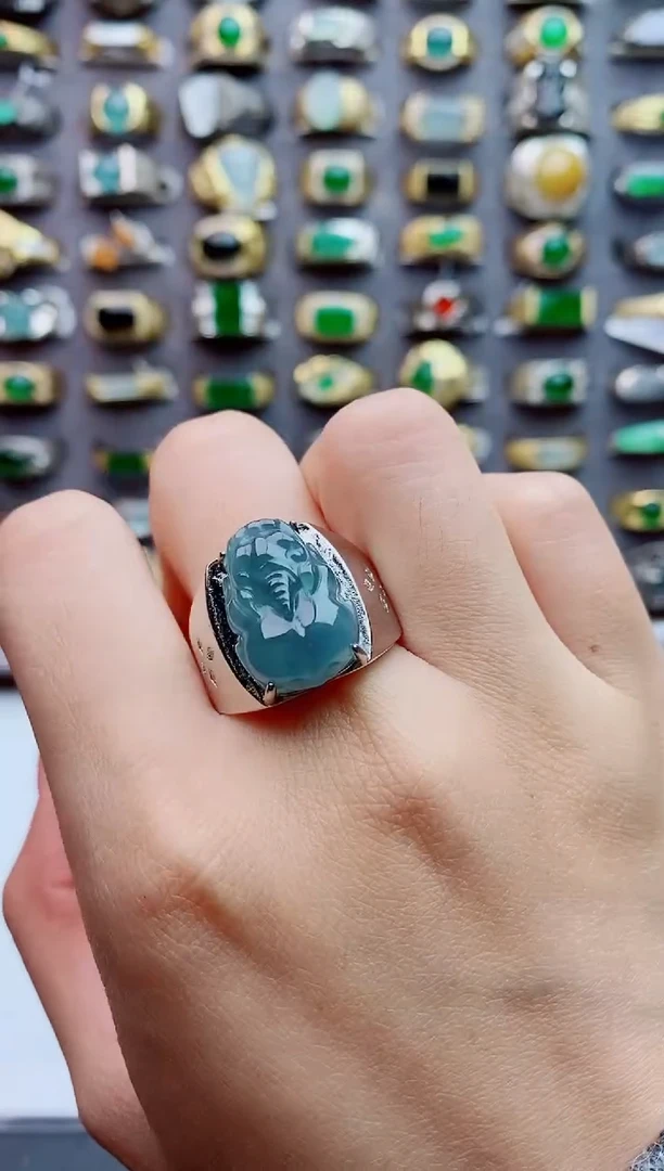 未镶嵌戒指翡翠天然翡翠男戒