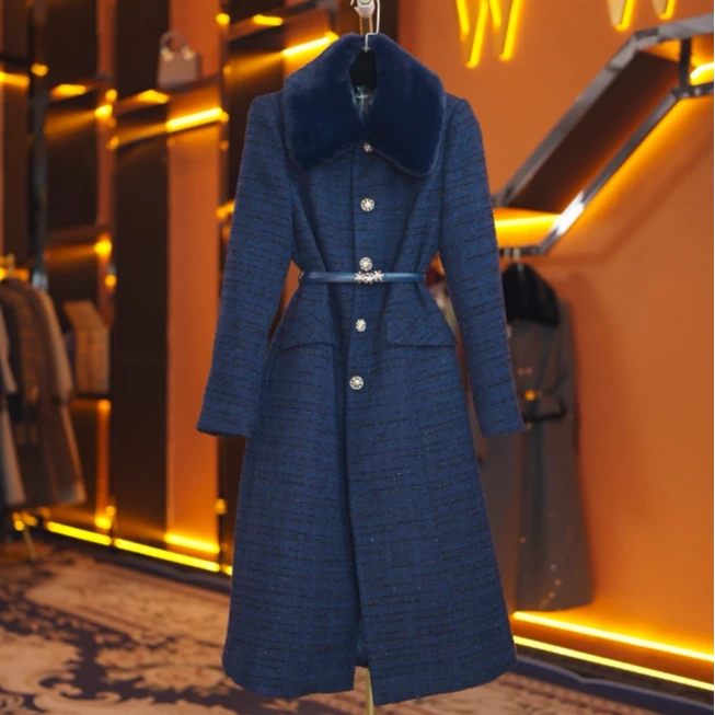 90白鹅绒(袖子加绒毛领可取)时尚气质收腰鹅绒服DHZFF408088