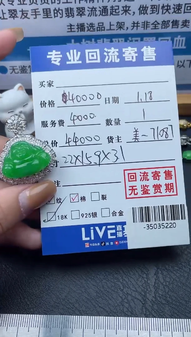 【闪购商品】翡翠颈饰18K金镶嵌多人-35035220