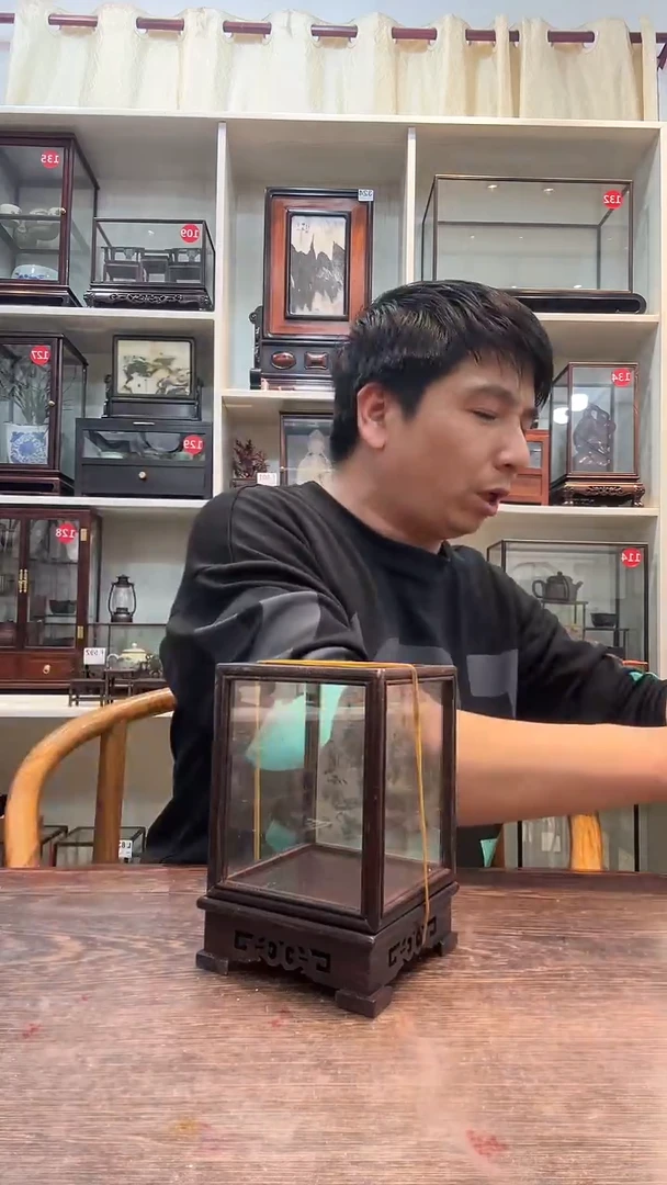 【闪购商品】红酸枝木类木艺玻璃罩626