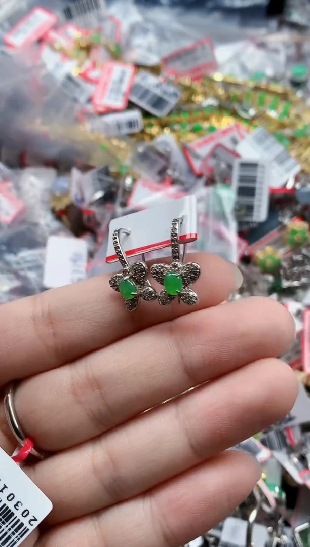 银S925镶嵌戒指翡翠天然A货缅甸翡翠