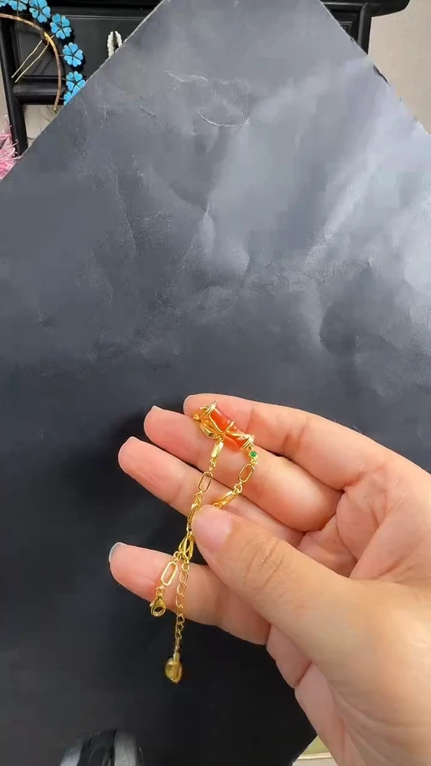 银S925镶嵌手链玛瑙/玉髓手链