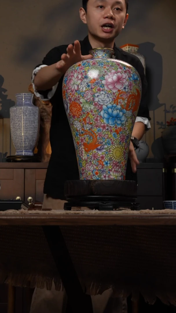 摆件WN问泥景德镇陶瓷花瓶摆件