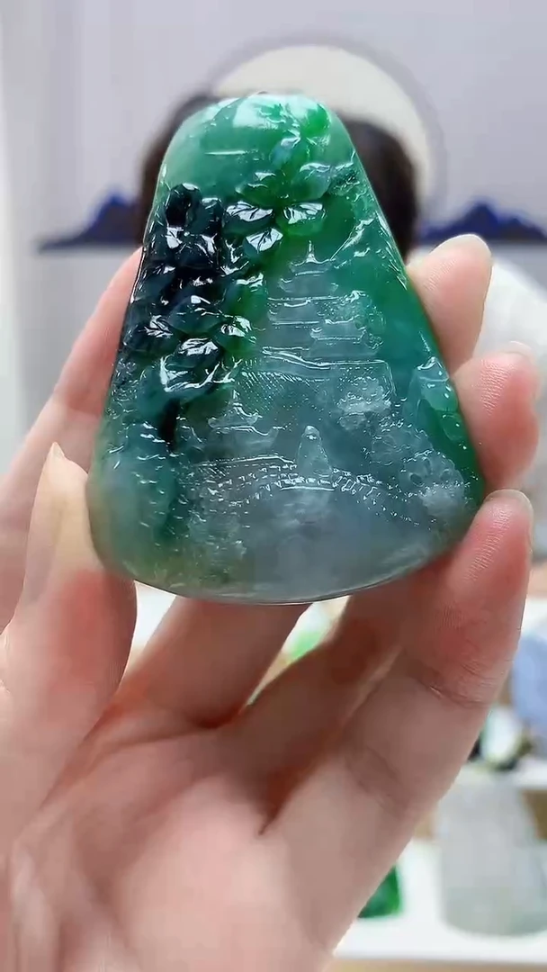 未镶嵌定制翡翠4868zm-毛货挂件山水102