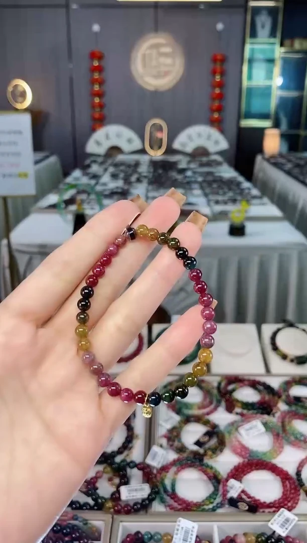 未镶嵌老矿碧玺单圈手串5mm+碧玺dan多样性发一条