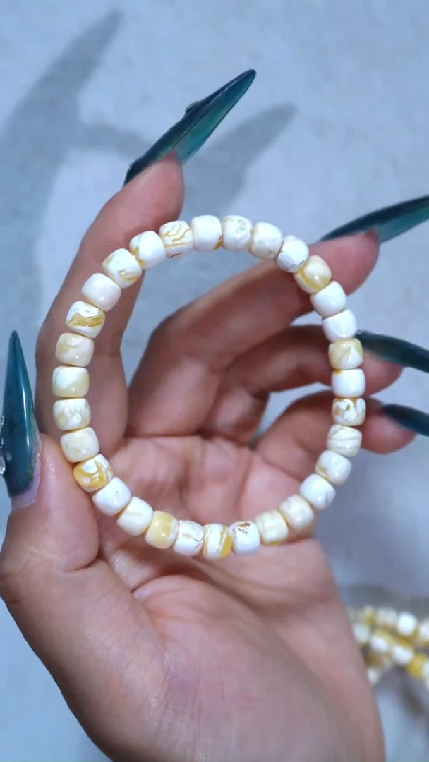 手链琥珀未镶嵌典藏级7mm漆瓷白妖孽天花板