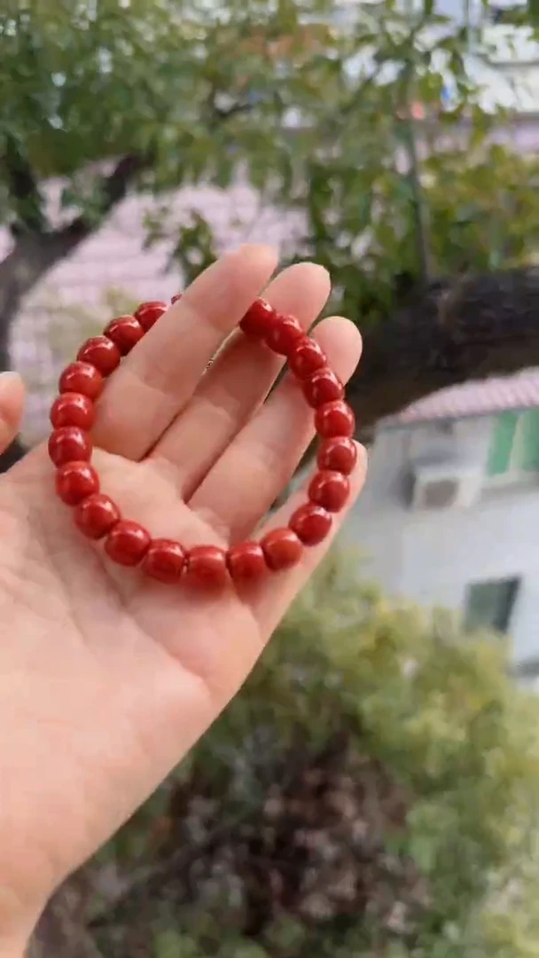 未镶嵌多样性发一件南红玛瑙【高货】锦红9mm保山直切单圈