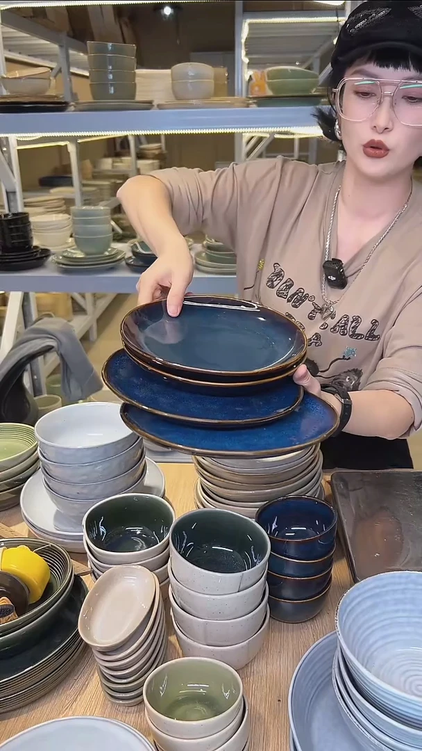 瓷41高温釉下彩陶瓷餐具默认微瑕