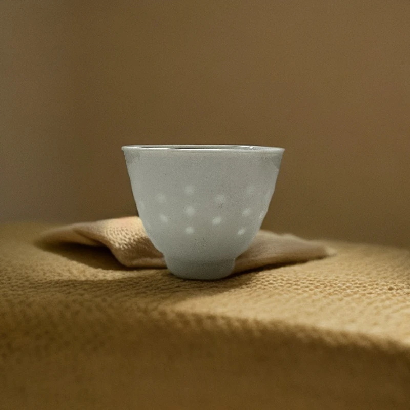 白玲珑二缸杯景德镇高温陶瓷