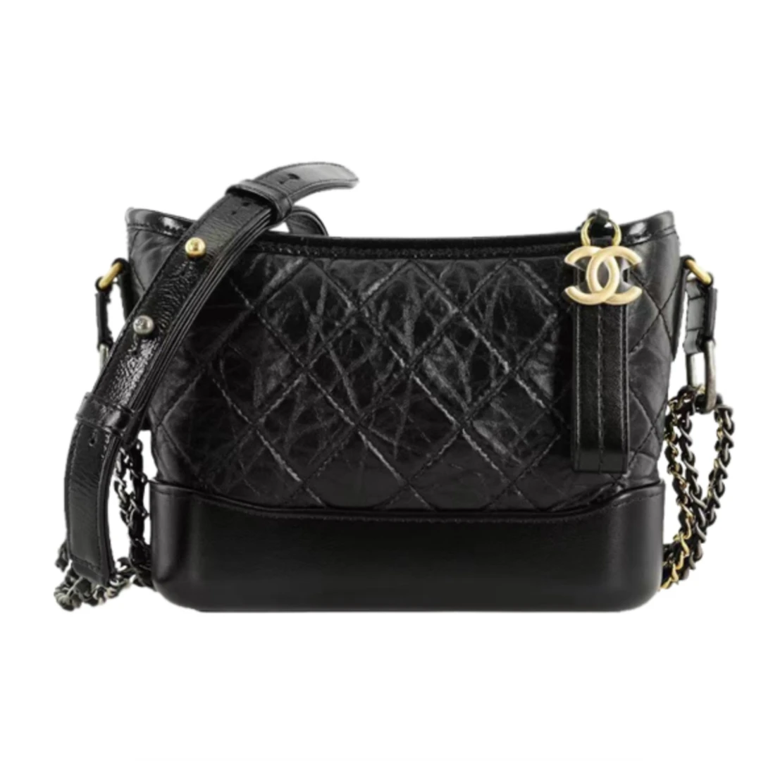 99新 Chanel/香奈儿 流浪包小号/中号 黑色/黑白