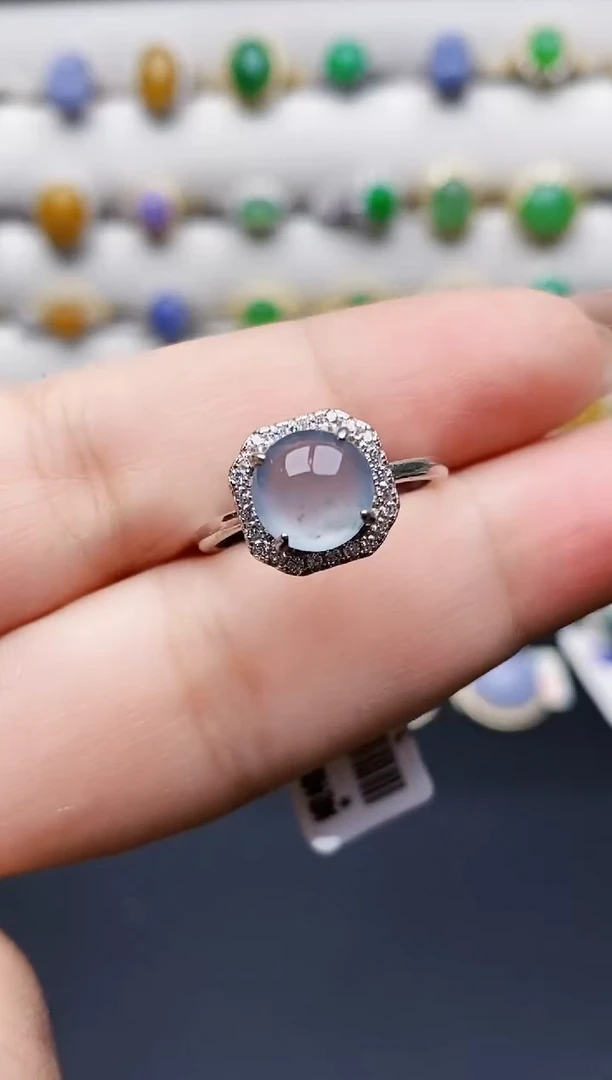 银S925镶嵌戒指翡翠1022