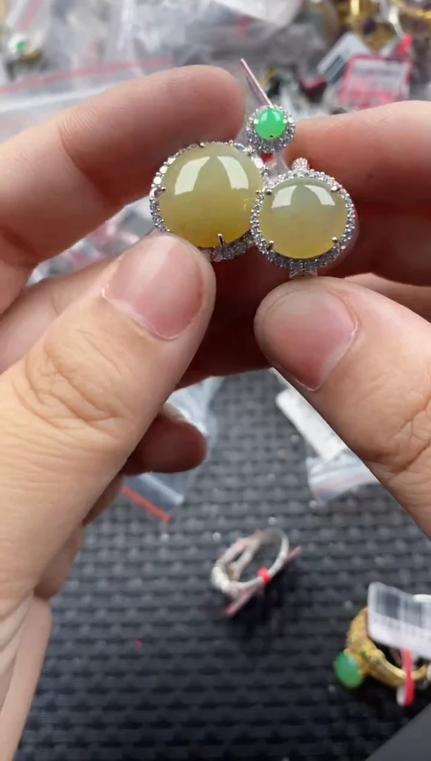 银S925镶嵌戒指翡翠7777   5