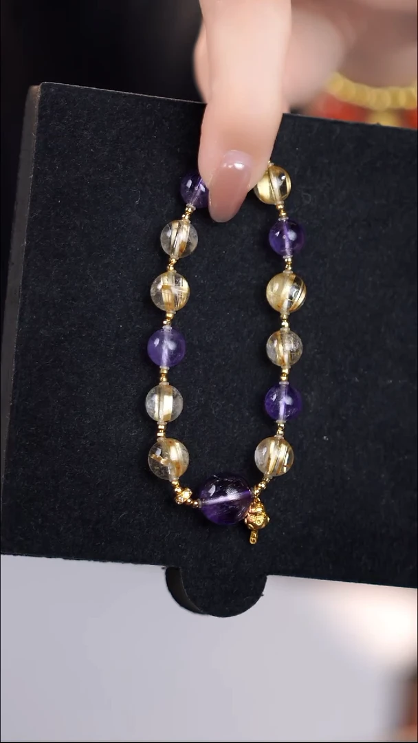 18K金镶嵌手链水晶@