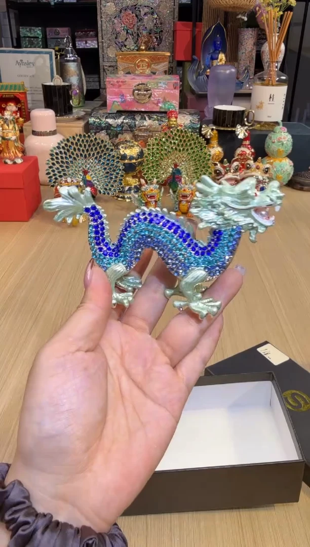 98七宝蓝色小含珠龙