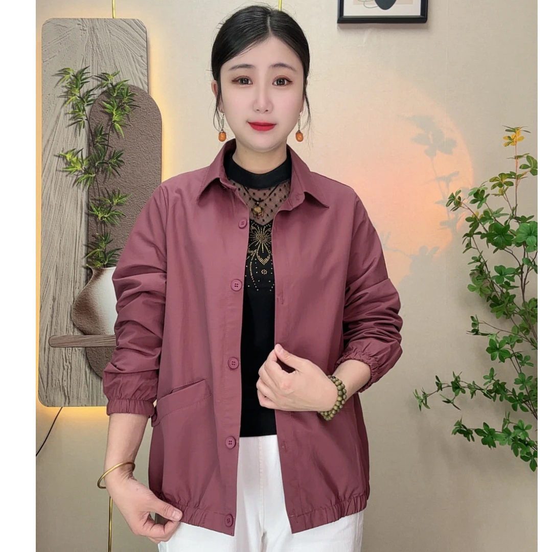 实体版本2025春秋新款中老年女装显瘦外套休闲百搭中年女士妈妈装