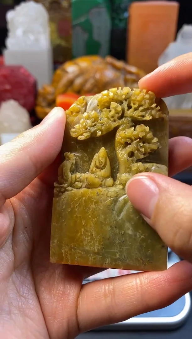 寿山石印石善伯洞石山水人物闲章-长乐