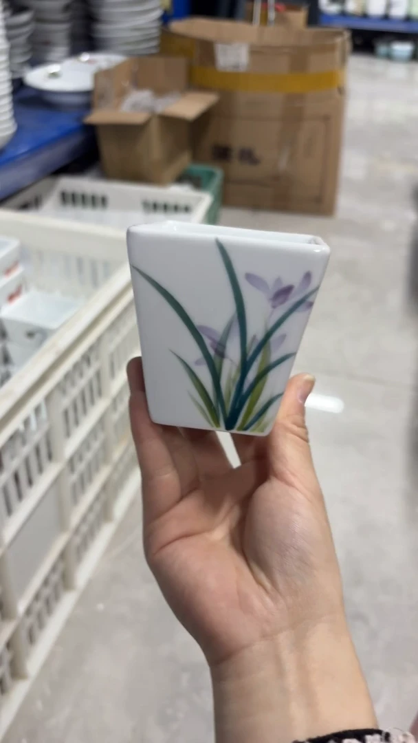 景德镇高温陶瓷食品级手绘釉中彩-四方杯（福利款）