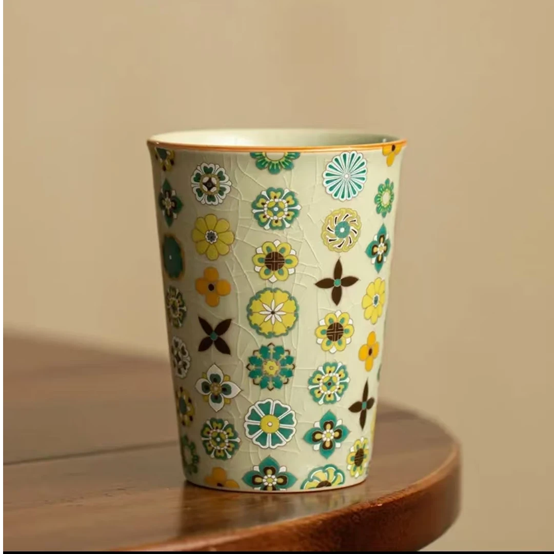 A60汝窑皮球花可乐杯（众）