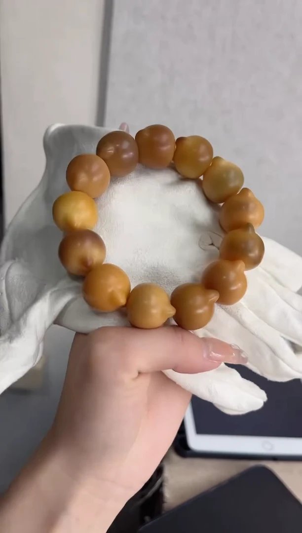 【闪购商品】菩提根/象牙果手串干磨猫猫头21mm瑕疵不补S71