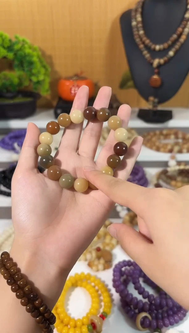 菩提根/象牙果手串卡12多宝圆单圈手串