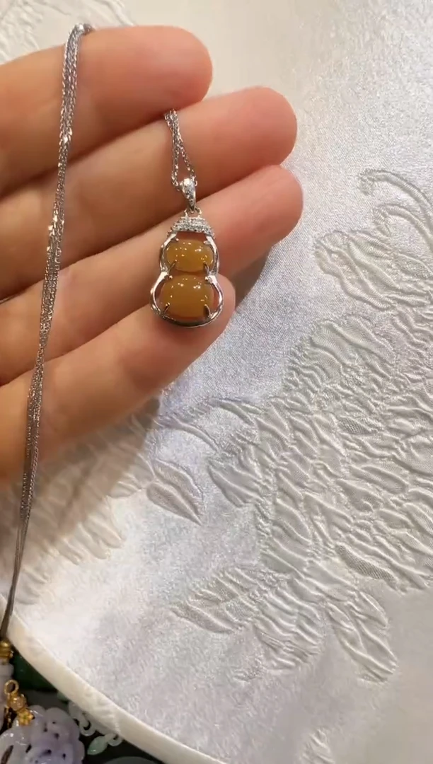 翡翠银S925镶嵌颈饰国风