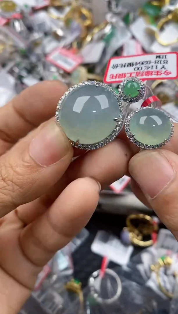 银S925镶嵌戒指翡翠333              4