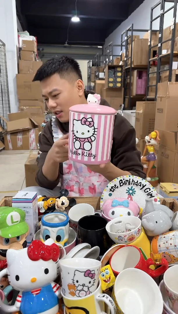 瓷片条纹kt收纳罐